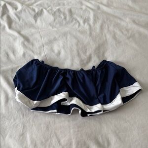 SHEIN Navy and White Bikini Top